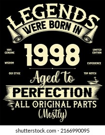 24th Birthday Vintage Legends Were Born In July 1998 24 Years Old All Original Parts Mostly