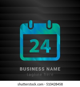 24th Calendar Blue,Green and Black silk fashion premium icon / Logo