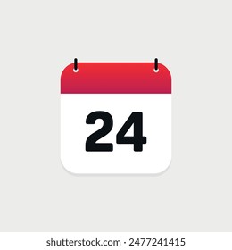 24th day of the month calendar. Vector icon