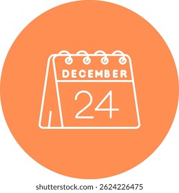 24th of December Line vector Icon Design
