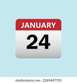 24th January calendar icon. January 24 calendar Date Month icon