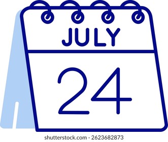 24 de julio Línea Vector Icon Design