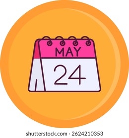 24. Mai Linie Vektor Icon Design
