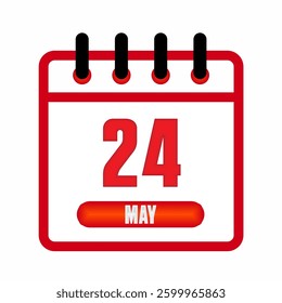 24th May Workers' Day Calendar Icon Design