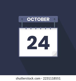 24th October calendar icon. October 24 calendar Date Month icon vector illustrator