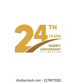 24th year anniversary design template. vector template illustration