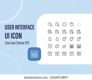 24x24 Pixel Perfect. Basic User Interface Essential Set. Line Outline Icons. For App, Web, Print. Editable Stroke. 2 Pixel Stroke Wide with Round Cap and Round Corner.