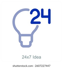 24x7 Idea and innovation icon concept