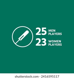 25 to 23 Players Vector Design Illustration