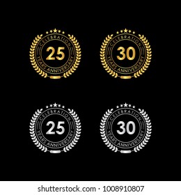25 30 Years Anniversary Celebration Label