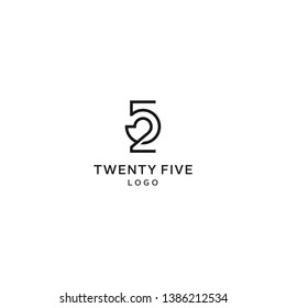 25 52 twenty five fifty two logo template sticker