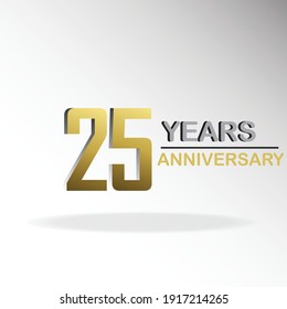 25 55 Year Anniversary Logo Vector Template Design Illustration gold and white