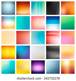 25 abstract colorful smooth blurred vector backgrounds for design