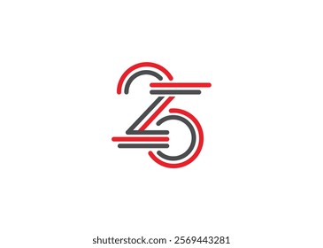 25 abstract creative logo design combination of two numbers 25 Egyptian Revolution Day date with Egypt flag colors 