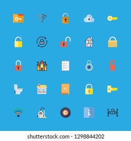25 access icons with padlock and security in this set