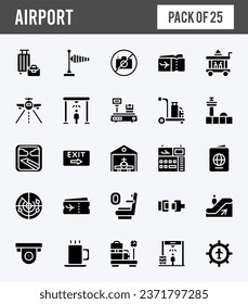 25 Airport Lineal Color icons pack. vector illustration.