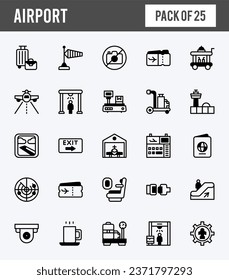 25 Airport Lineal Color icons pack. vector illustration.