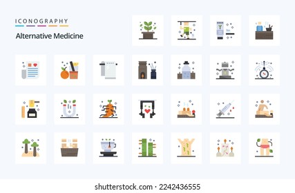 25 Alternative Medicine Flat color icon pack