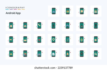 25 Android App Flat color icon pack
