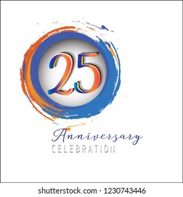 25 Anniversary light orange blue
