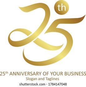 25 Anniversary Logo Gold Color