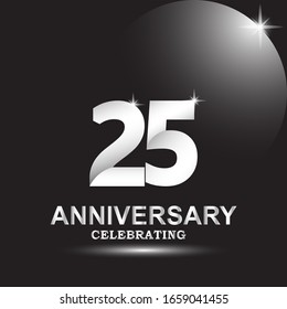25 anniversary logo vector template. Design for banner, greeting cards or print