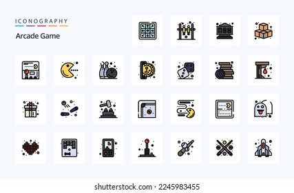 25 Arcade Line Filled Style icon pack