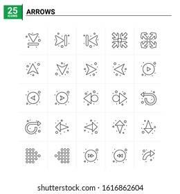 25 Arrows icon set. vector background