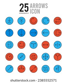 25 Flechas. paquete de iconos. ilustración vectorial.