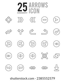 25 Flechas. paquete de iconos. ilustración vectorial.