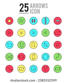 25 Arrows. icons Pack. vector illustration.