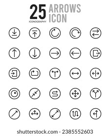 25 Flechas. paquete de iconos. ilustración vectorial.