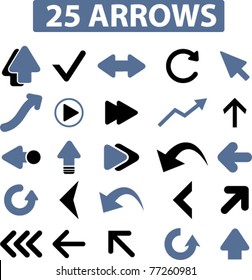 25 arrows icons, signs, vector