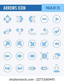 25 Flechas. Paquete de dos iconos de color. ilustración vectorial.