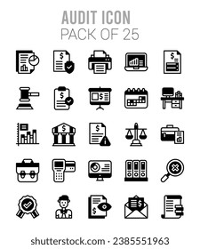25 Audit icons Pack vector illustration.