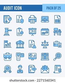 25 Audit. Two Color icons Pack. vector illustration.