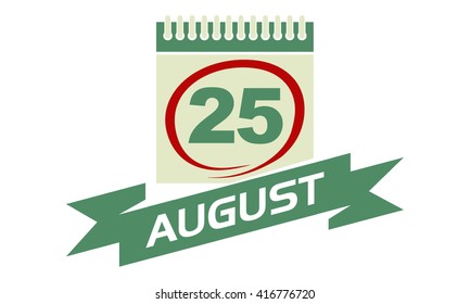  25 August Calendar with Ribbon
