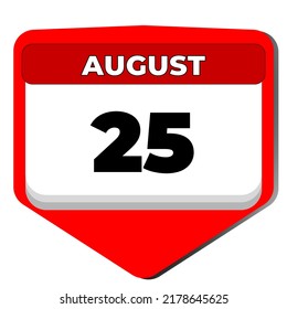 25. August Vektorsymbol Kalendertag. 25. August. 25. August. 25. Datumsnummer. 25-Tage-Kalender. fünfundzwanzig Mal. Uruguay Unabhängigkeitstag, Brasil-Löter