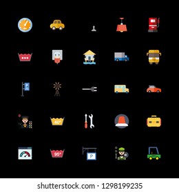 25 automobile icons with truck and mechanic in this set