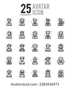 25 Avatar icon pack. vector illustration.