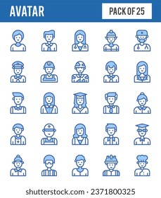 25 Avatar Lineal Expanded icons pack. vector illustration.