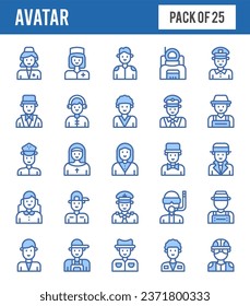 25 Avatar Lineal Expanded icons pack. vector illustration.