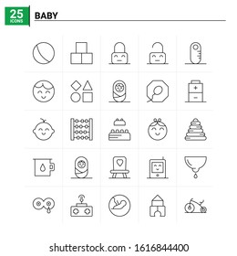 25 Baby icon set. vector background