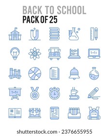 25 Back to school Lineal Color icon pack. vector illustration.