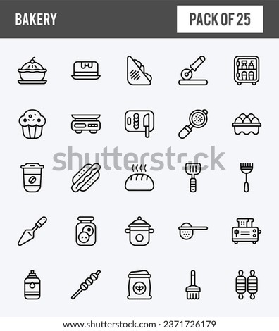 25 Bakery Lineal Expanded icons pack. vector illustration.