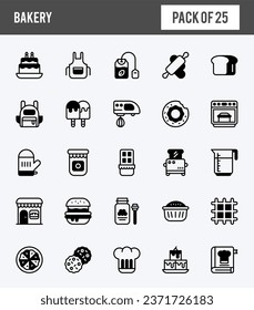 25 Bakery Lineal Fill icons pack. vector illustration.