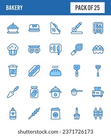 25 Bakery Two Color icons pack. vector illustration.