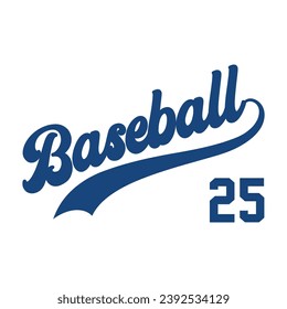 25 baseball jersey number. Editable baseball jersey number design vector. 