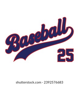 25 jersey de béisbol número. vector de diseño de número de jersey de béisbol editable. 