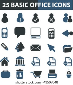 25 basic office icons. vector